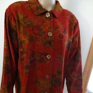 Coldwater Creek  Red Cotton Rayon Jacket Sz 14 NNT